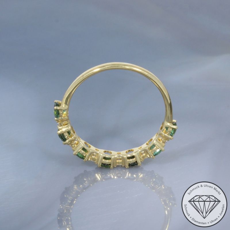 Wert 1590 € Brillant Turmalin Ring in 585er 14 K Gelbgold - 99093