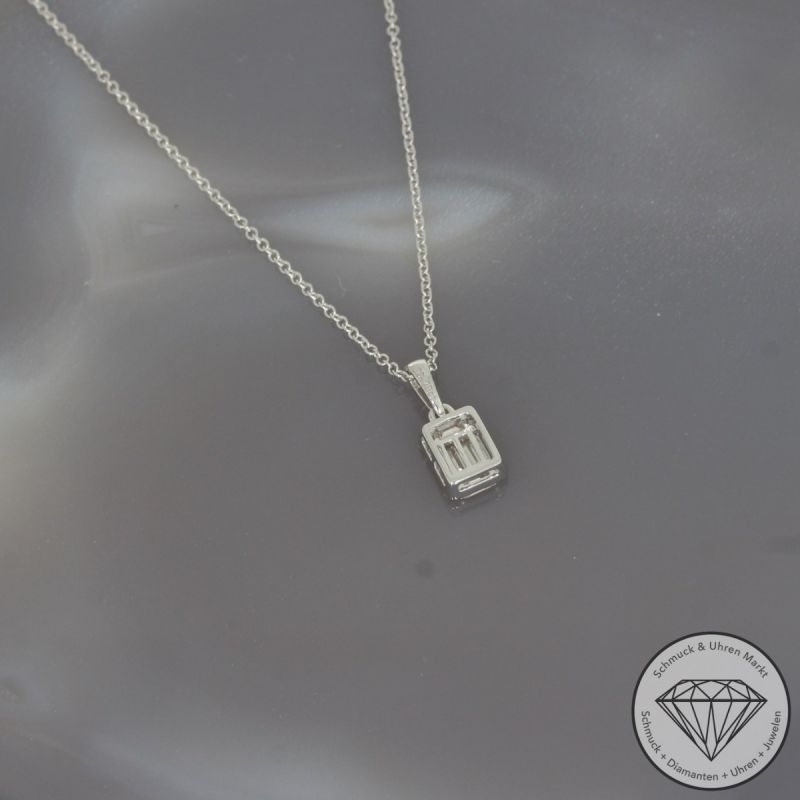 Wert 2150 € Brillant Diamant Anhänger & Kette in 585er 14 K Weißgold - 99099