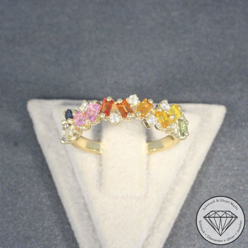 Wert 1990 € Brillant Saphir Ring in 585er 14 K Gelbgold - H747