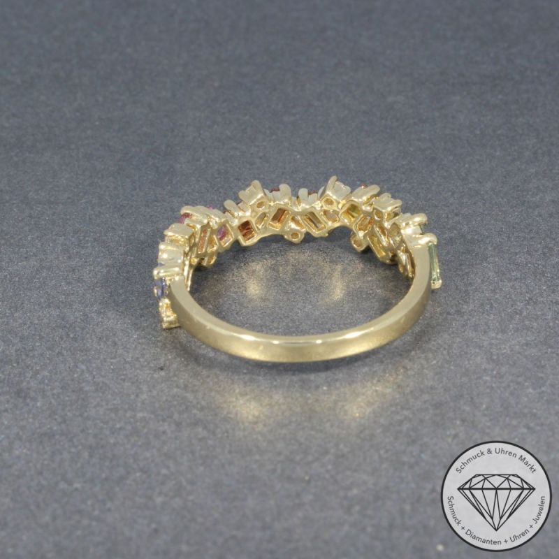 Wert 1990 € Brillant Saphir Ring in 585er 14 K Gelbgold - H747