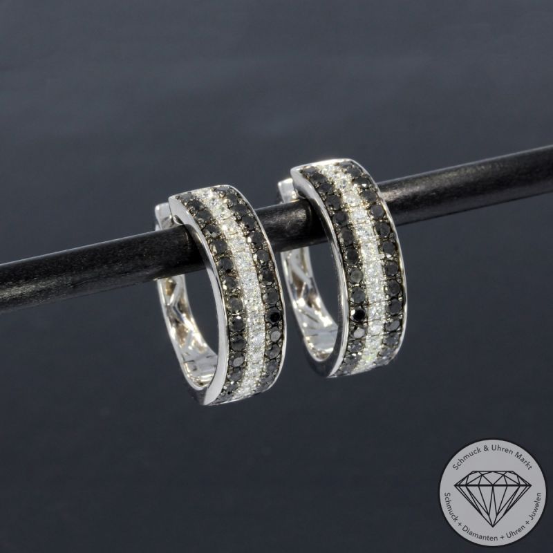 Wert 5550 € Brillant Diamant Creolen in 585er 14 K Weißgold - 99119