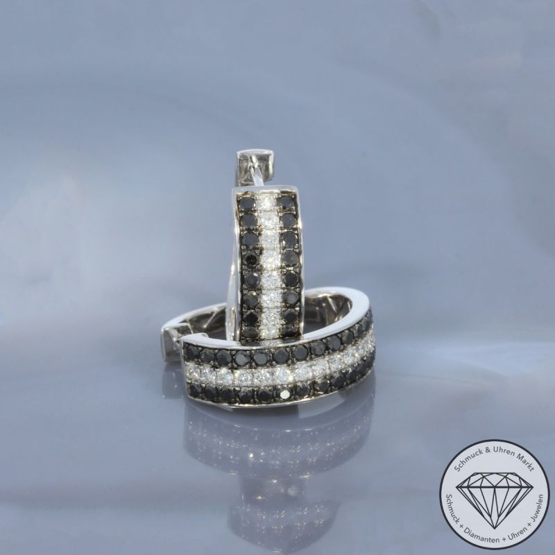 Wert 5550 € Brillant Diamant Creolen in 585er 14 K Weißgold - 99119