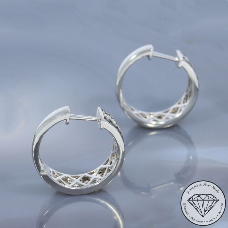 Wert 5550 € Brillant Diamant Creolen in 585er 14 K Weißgold - 99119
