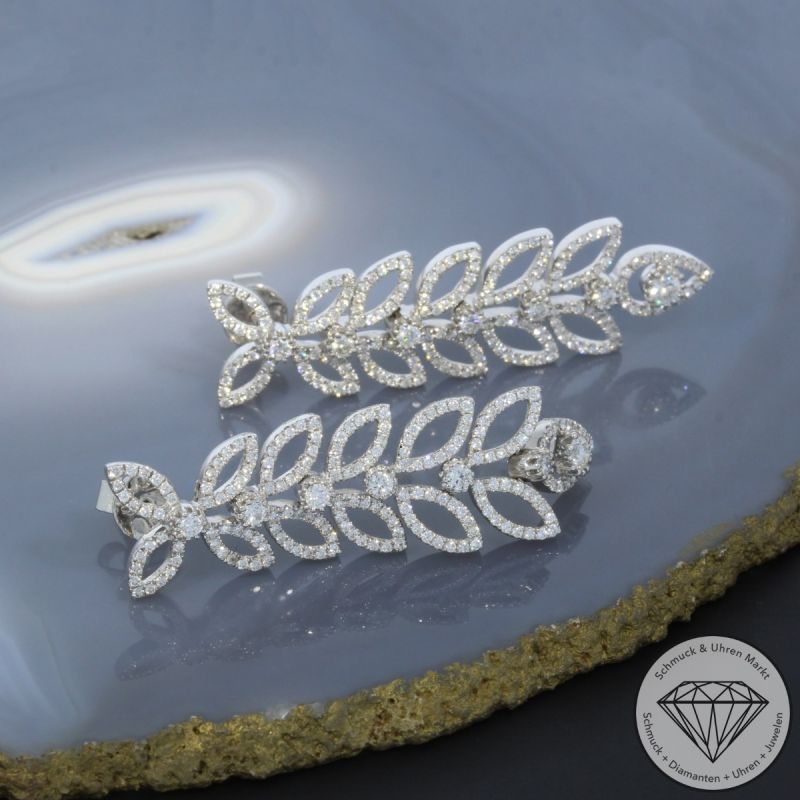 Wert 8950 € Brillant Ohrringe (2,04 carat) in 750er 18 K Weißgold - 99131