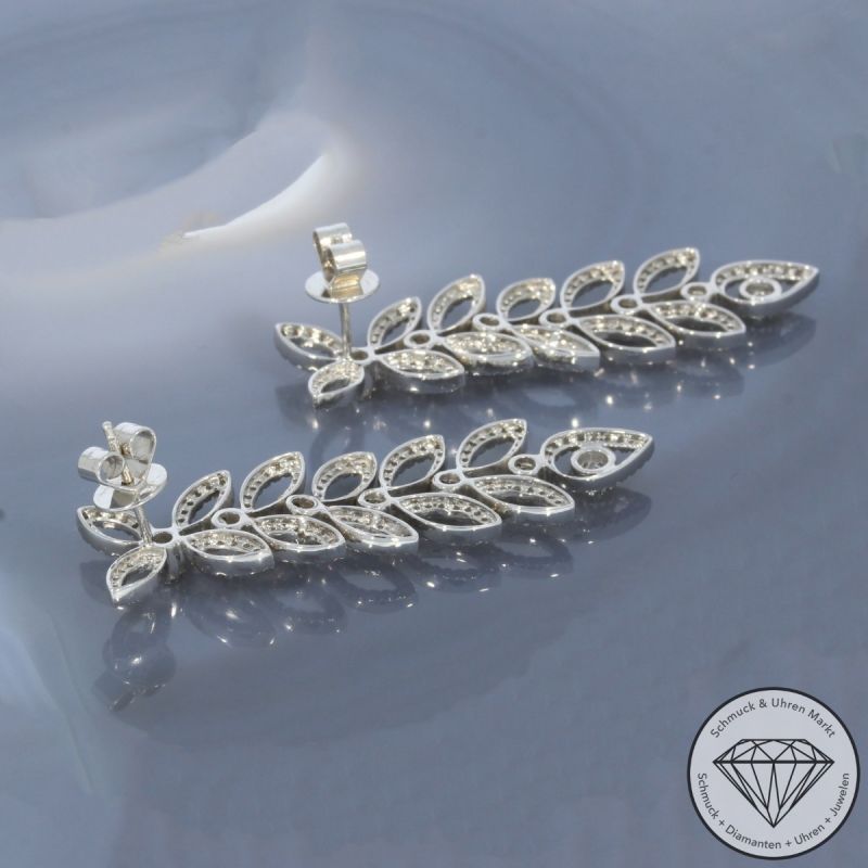Wert 8950 € Brillant Ohrringe (2,04 carat) in 750er 18 K Weißgold - 99131