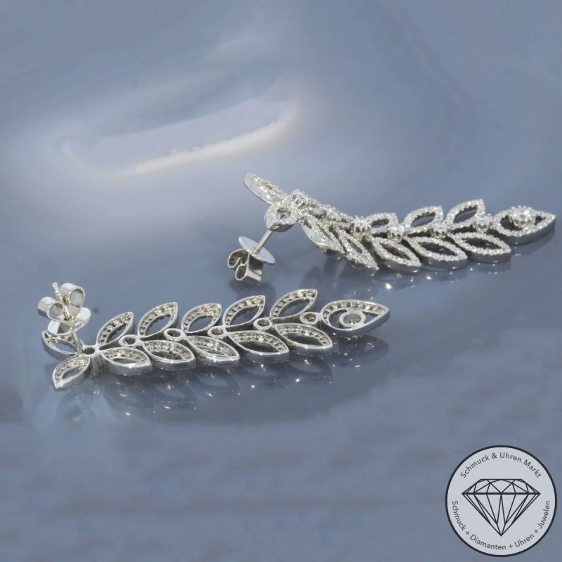 Wert 8950 € Brillant Ohrringe (2,04 carat) in 750er 18 K Weißgold - 99131