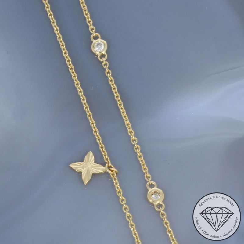 Wert 2750 € Brillant Diamant Onyx Collier in 585er 14 K Gelbgold - 99135