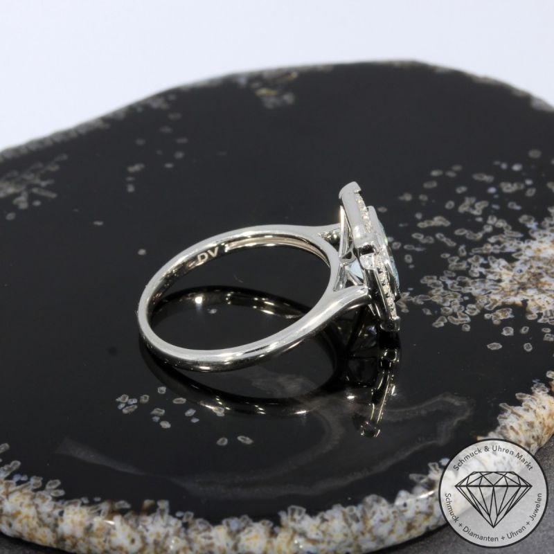 Wert 2850 € Brillant Aquamarin Ring in 750er 18 K Weißgold - 99141