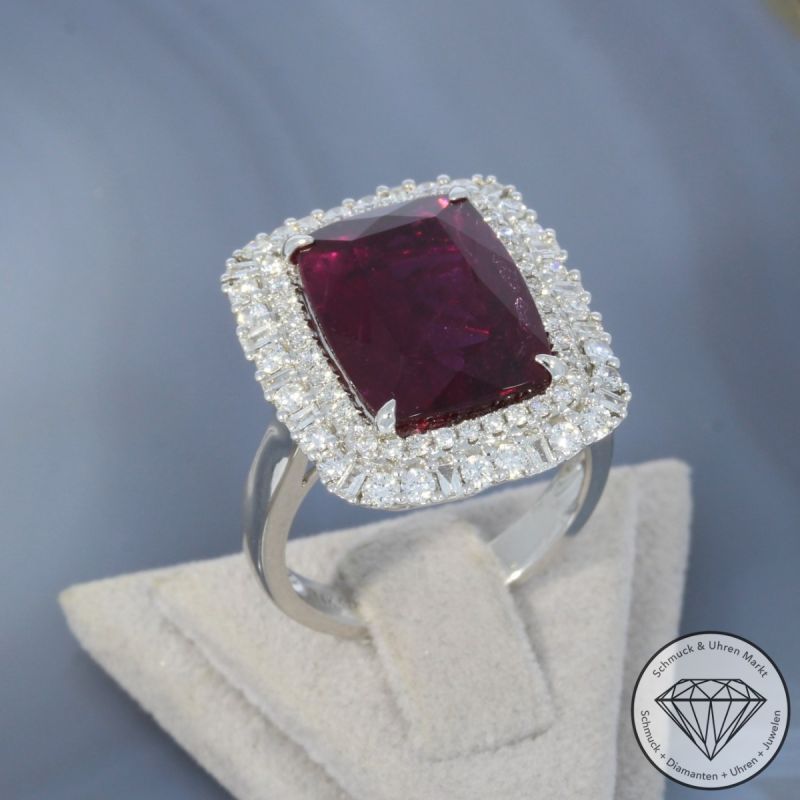 Wert 26750 € Brillant Diamant Turmalin Ring in 585er 14 K Weißgold - 99146