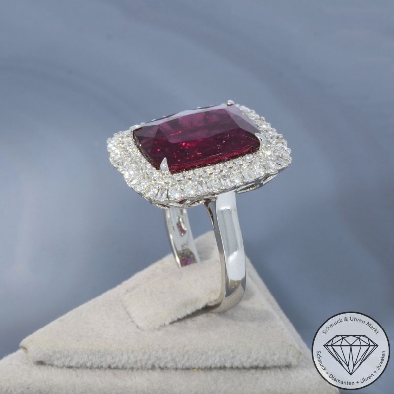 Wert 26750 € Brillant Diamant Turmalin Ring in 585er 14 K Weißgold - 99146