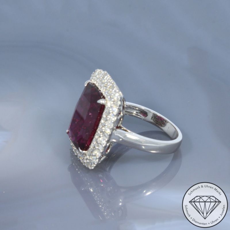 Wert 26750 € Brillant Diamant Turmalin Ring in 585er 14 K Weißgold - 99146