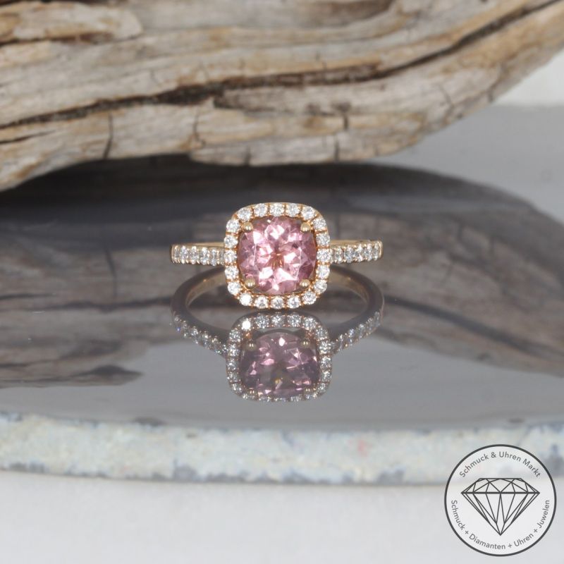 Wert 4190 € Brillant Turmalin Ring in 750er 18 K Rosegold - 99148