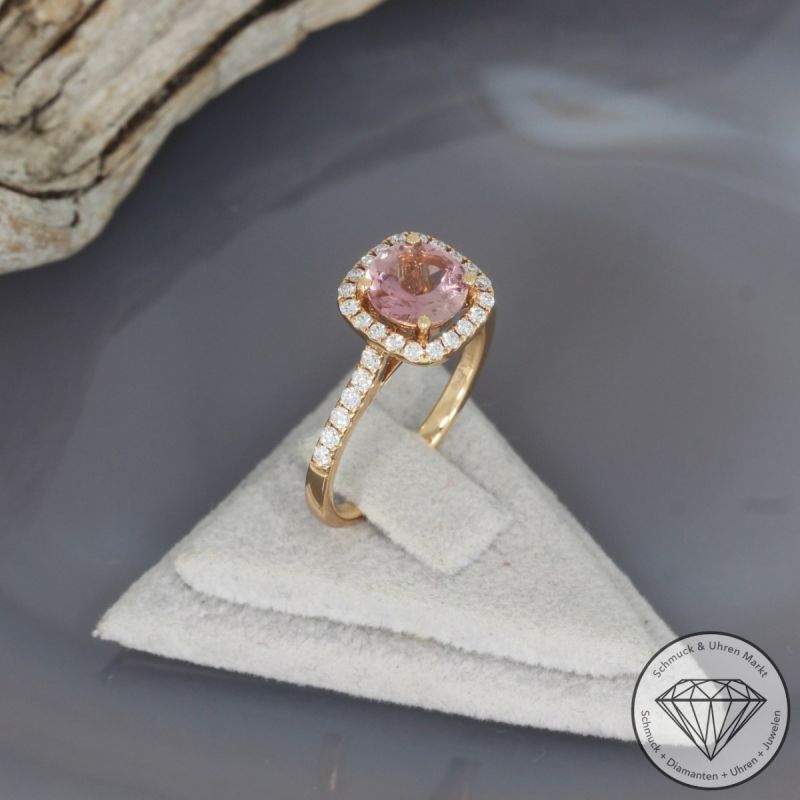 Wert 4190 € Brillant Turmalin Ring in 750er 18 K Rosegold - 99148