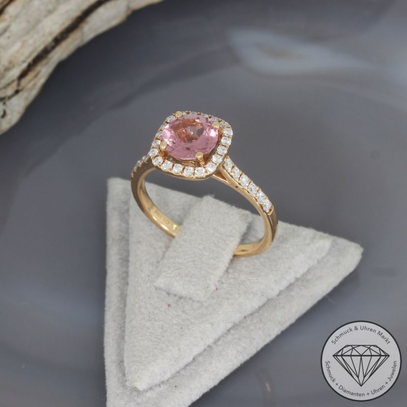 Wert 4190 € Brillant Turmalin Ring in 750er 18 K Rosegold - 99148