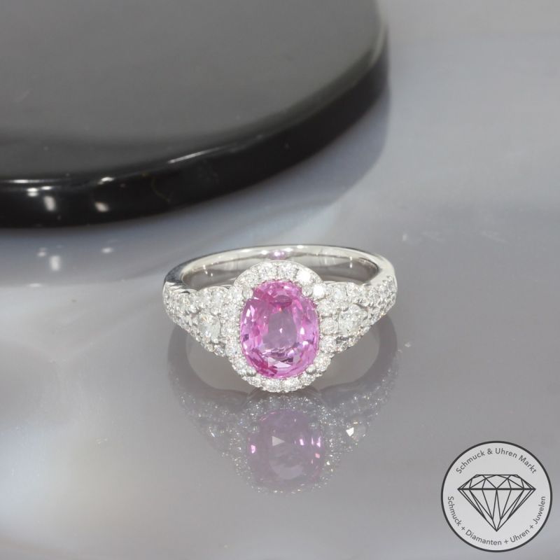 Wert 10100 € Brillant Saphir Ring in 750er 18 K Weißgold - 99152
