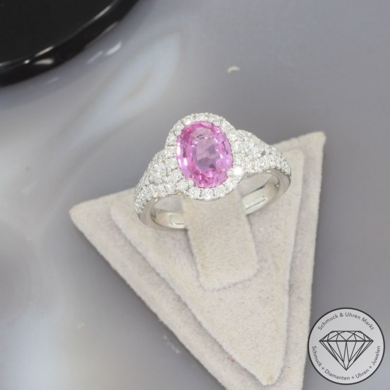 Wert 10100 € Brillant Saphir Ring in 750er 18 K Weißgold - 99152