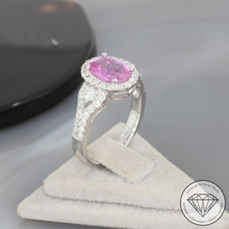 Wert 10100 € Brillant Saphir Ring in 750er 18 K Weißgold - 99152