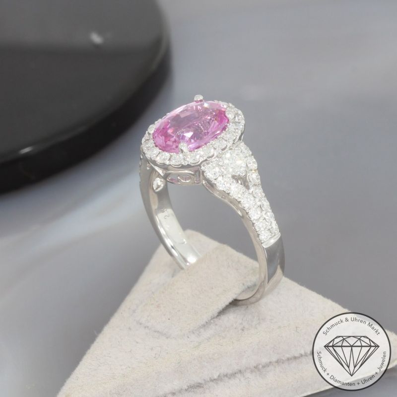 Wert 10100 € Brillant Saphir Ring in 750er 18 K Weißgold - 99152