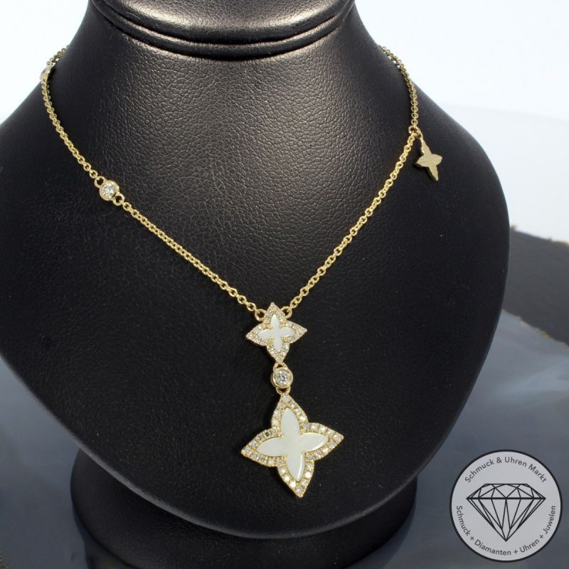 Wert 2750 € Brillant Diamant Perlmutt Collier in 585er 14 K Gelbgold - 99154