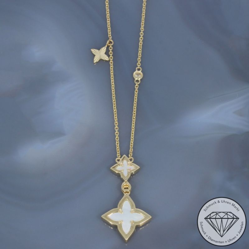 Wert 2750 € Brillant Diamant Perlmutt Collier in 585er 14 K Gelbgold - 99154