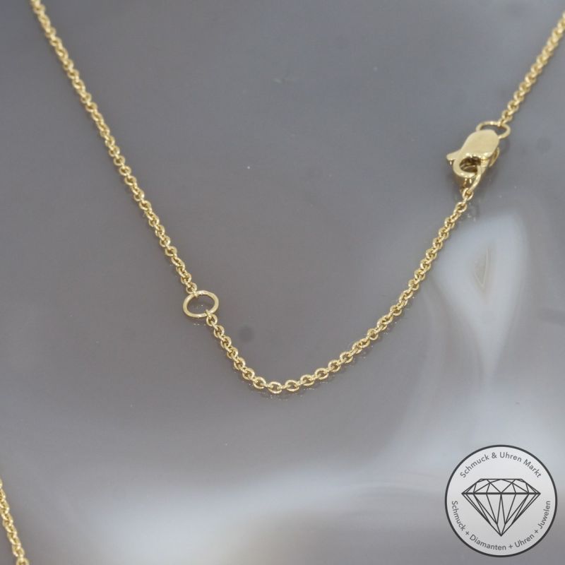 Wert 2290 € Brillant Diamant Saphir Collier in 585er 14 K Gelbgold 950er Platin - 99164