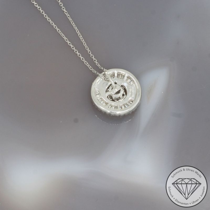 Wert 4150 € Brillant Diamant Anhänger & Kette in 585er 14 K Weißgold - 99167