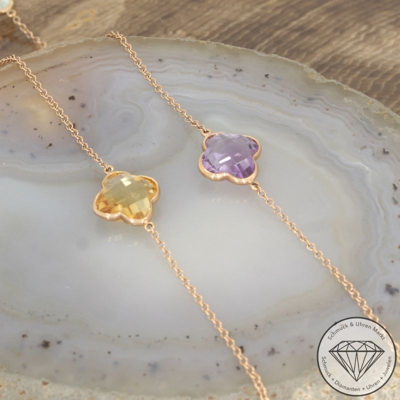 Wert 1740 € Farbedelstein Collier in 750er 18 K Gelbgold - 99168