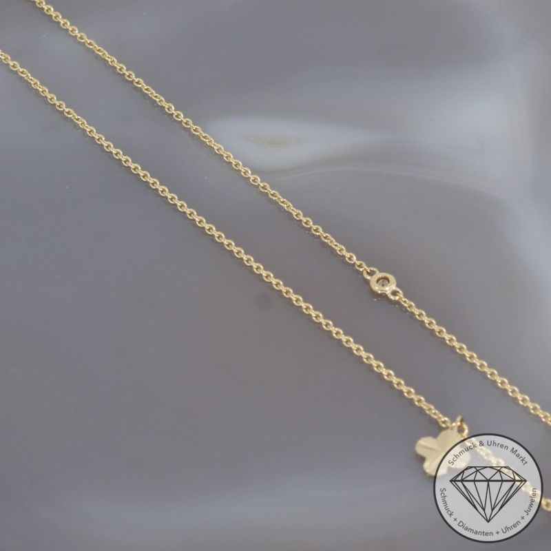 Wert 2950 € Brillant Collier Kleeblatt in 585er 14 K Gelbgold - H1613