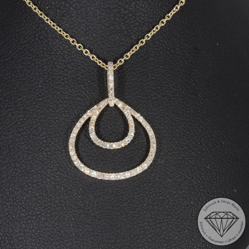 Wert 1990 € Diamant Anhänger & Kette (0,25 carat) in 585er 14 K Gelbgold - 99176