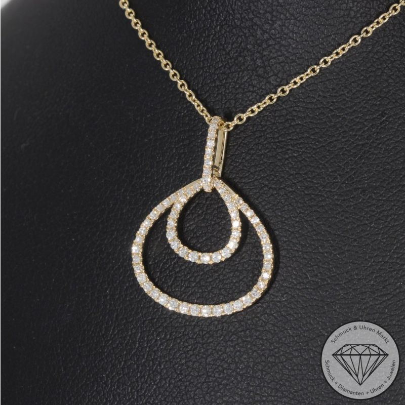 Wert 1990 € Diamant Anhänger & Kette (0,25 carat) in 585er 14 K Gelbgold - 99176