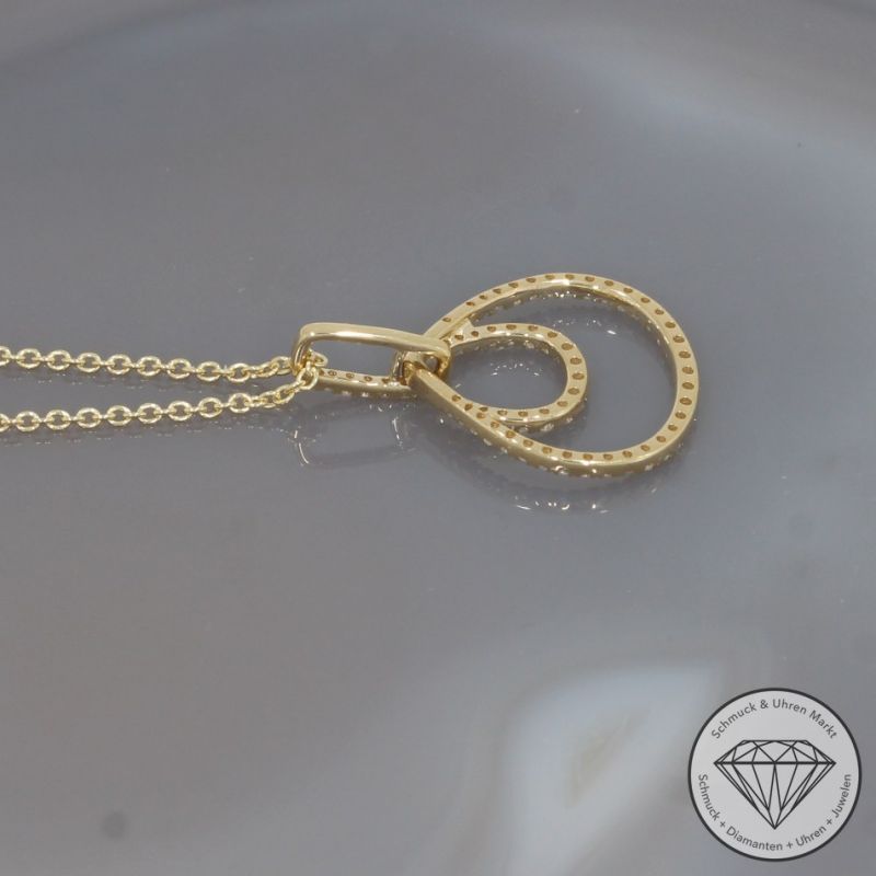 Wert 1990 € Diamant Anhänger & Kette (0,25 carat) in 585er 14 K Gelbgold - 99176