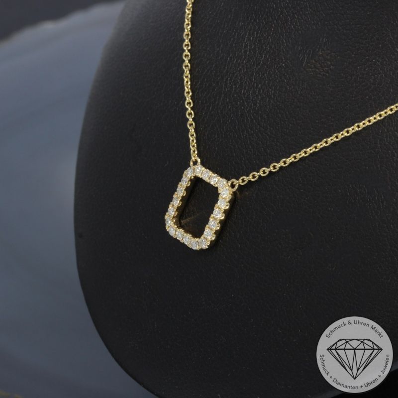 Wert 1850 € Brillant Collier (0,20 carat) in 585er 14 K Gelbgold - 99130