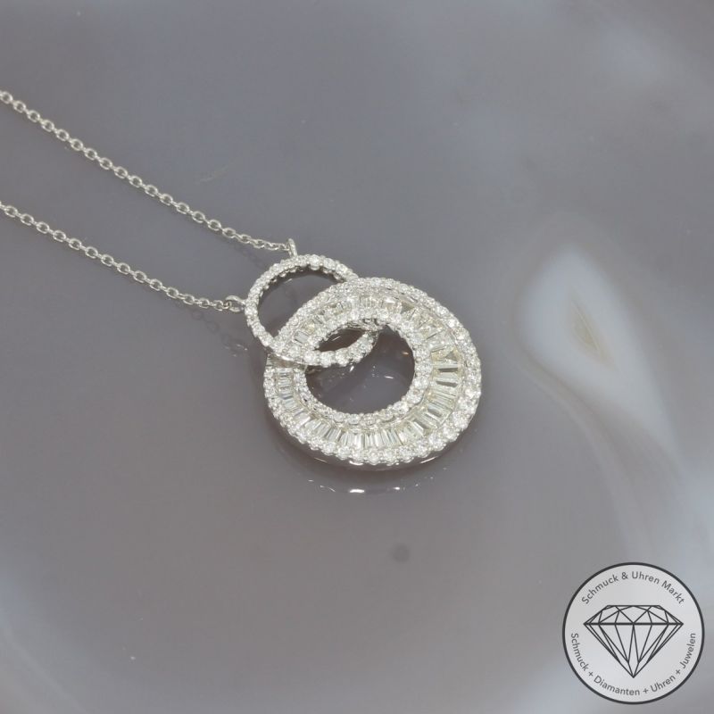 Wert 4150 € Brillant Diamant Collier in 585er 14 K Weißgold - 99191