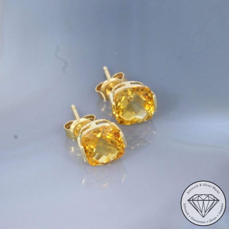 Wert 770 € Citrin Ohrstecker in 585er 14 K Gelbgold - H1831