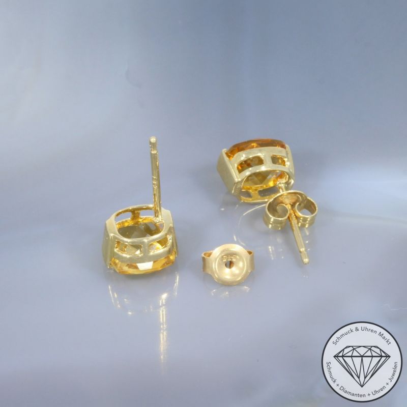 Wert 770 € Citrin Ohrstecker in 585er 14 K Gelbgold - H1831