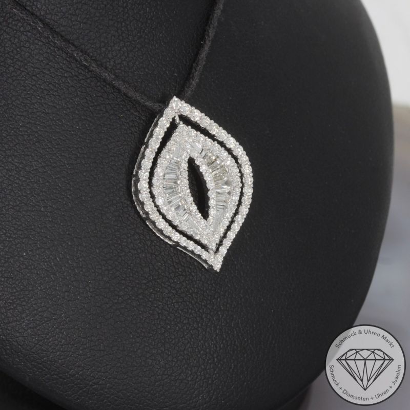 Wert 3590 € Brillant Diamant Anhänger 585er 14 K Weißgold - 99227