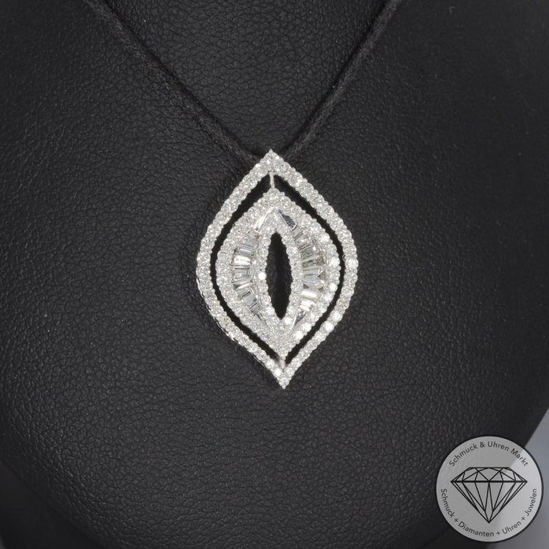 Wert 3590 € Brillant Diamant Anhänger 585er 14 K Weißgold - 99227