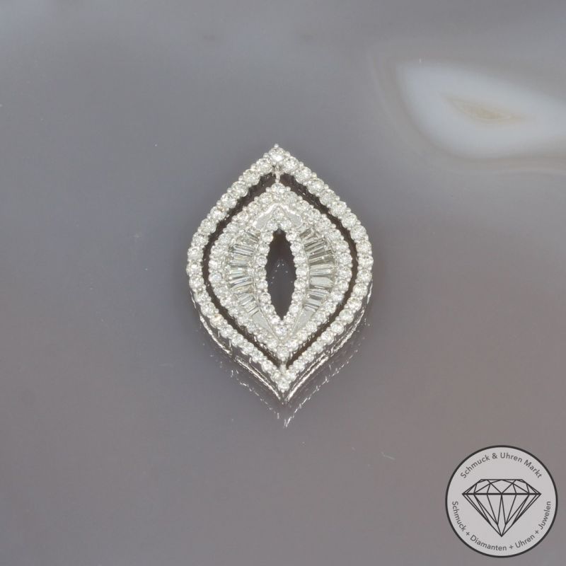 Wert 3590 € Brillant Diamant Anhänger 585er 14 K Weißgold - 99227