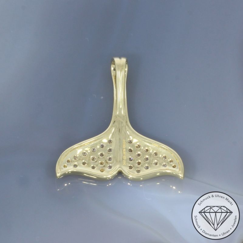 Wert 2750 € Brillant Anhänger Flosse (0,47 carat) in 585er 14 K Gelbgold - 99232