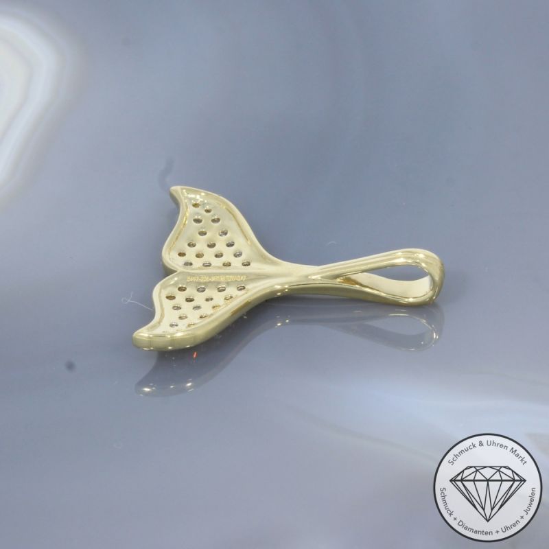 Wert 2750 € Brillant Anhänger Flosse (0,47 carat) in 585er 14 K Gelbgold - 99232