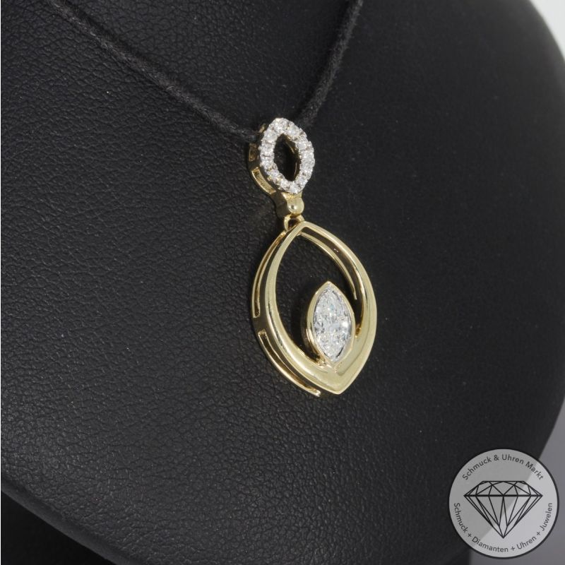 Wert 3190 € Brillant Diamant Anhänger in 585er 14 K Gelbgold - 99233