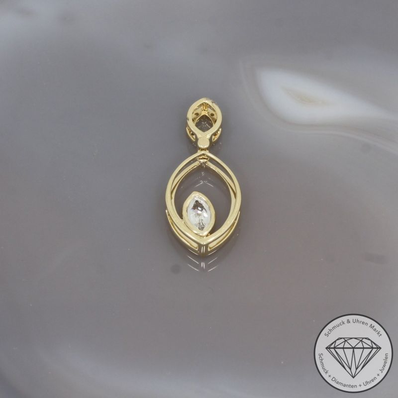 Wert 3190 € Brillant Diamant Anhänger in 585er 14 K Gelbgold - 99233