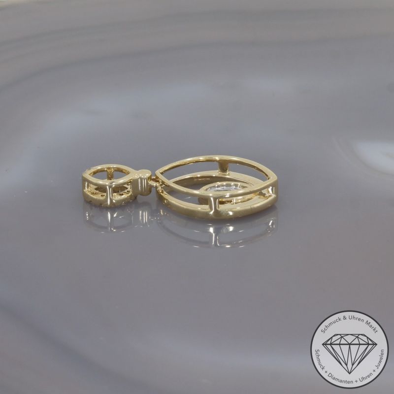 Wert 3190 € Brillant Diamant Anhänger in 585er 14 K Gelbgold - 99233
