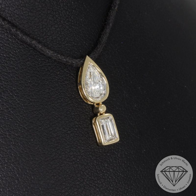 Wert 3190 € Diamant Anhänger in 585er 14 K Gelbgold - 99234