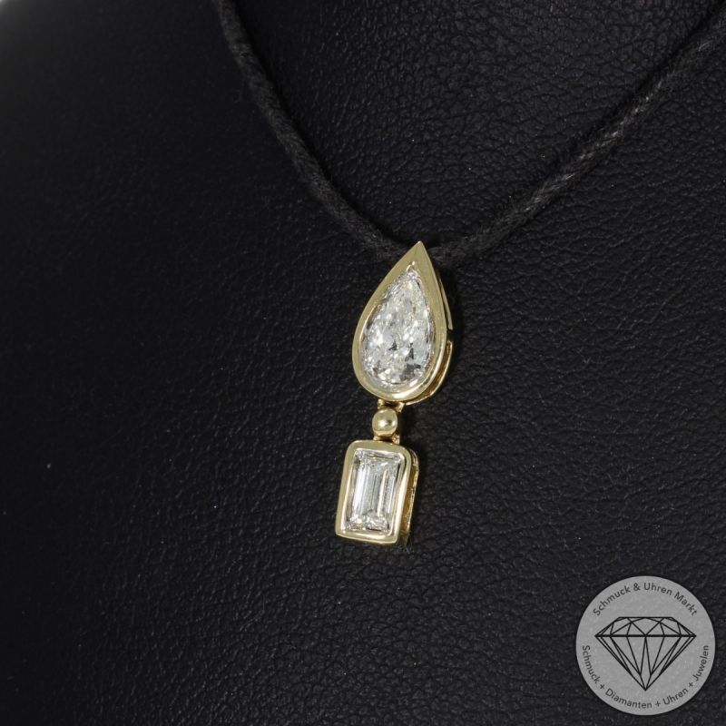 Wert 3190 € Diamant Anhänger in 585er 14 K Gelbgold - 99234