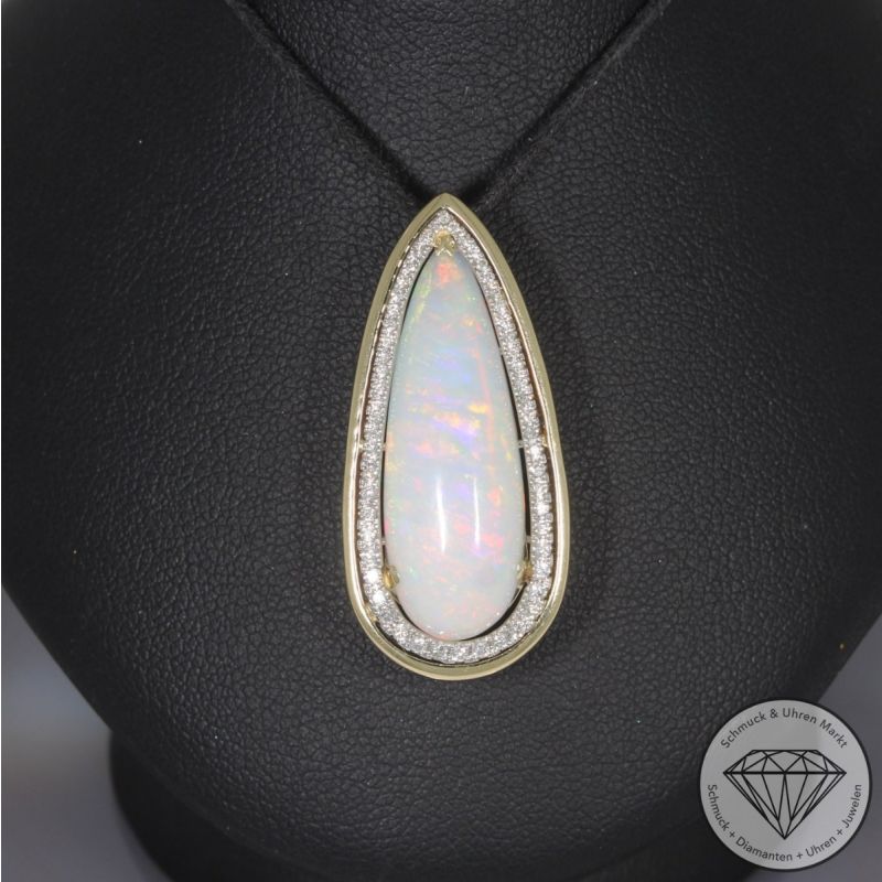Wert 5050 € Bicolor Brillant Opal Anhänger in 585er 14 K Gold - 99249