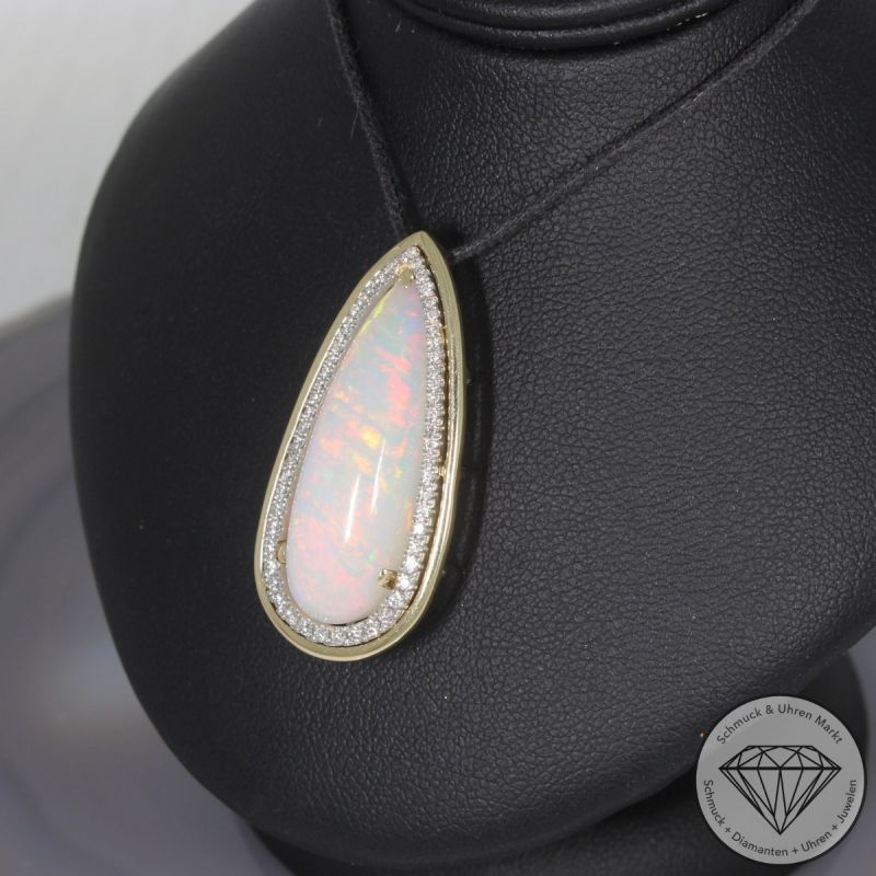 Wert 5050 € Bicolor Brillant Opal Anhänger in 585er 14 K Gold - 99249