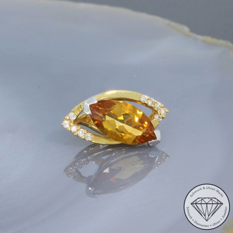 Wert 1160 € Brillant Peridot Anhänger in 750er 18 K Gelbgold - 99250
