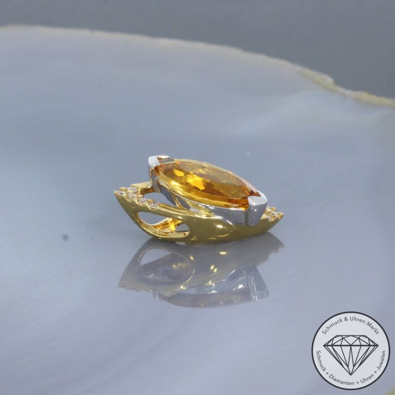 Wert 1160 € Brillant Peridot Anhänger in 750er 18 K Gelbgold - 99250