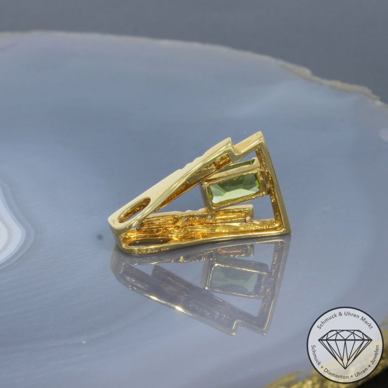 Wert 1890 € Brillant Peridot Anhänger in 750er 18 K Gelbgold - 99256